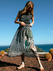 Long palm print skirt