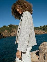 Loose short jacket in fawn