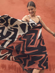 Long Scarf Dress in Terracotta
