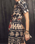 Tree of Life Print Dress in Midnight Blue Size 20