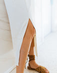Long Satin Skirt in Ivory Size 6