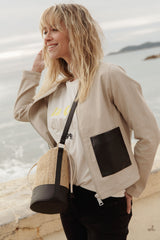 Linen Jacket in Sand colour