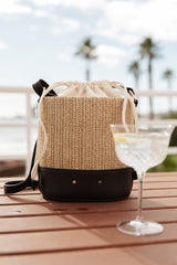 Raffia Bucket Style Bag in Sand