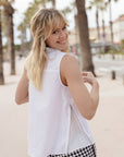 Sleeveless Shirt with Zip Detail Size 8