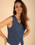 Sleeveless Denim Vest