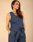 Sleeveless Denim Vest