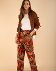 Printed Trousers in Terracotta