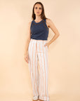 Straight Leg Striped Trousers