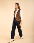 Embroidered Suede Waistcoat
