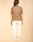 Polo Collar Shirt Knit in Caramel