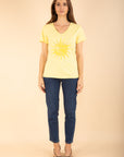 Shiny Printed T-Shirt in Lemon