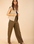 Sporty Chic Trousers in Khaki