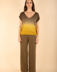 Gradient Colour Jumper in Khaki