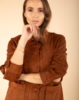 Suede Jacket in Conker