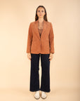 Velvet Look Blazer in Rosewood