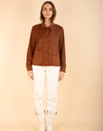 Suede Jacket in Conker