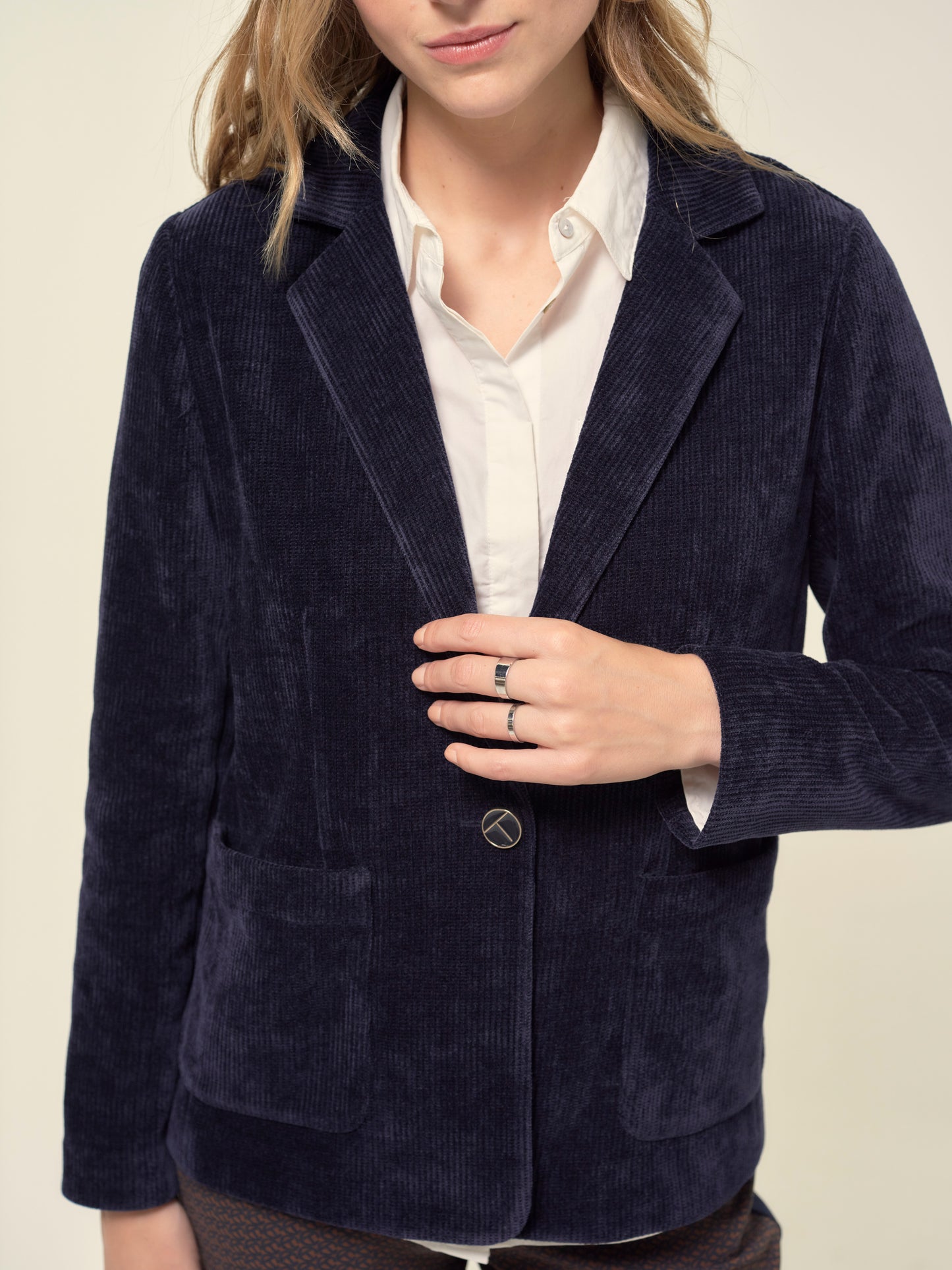 Velvet Cord Jacket in Midnight Blue