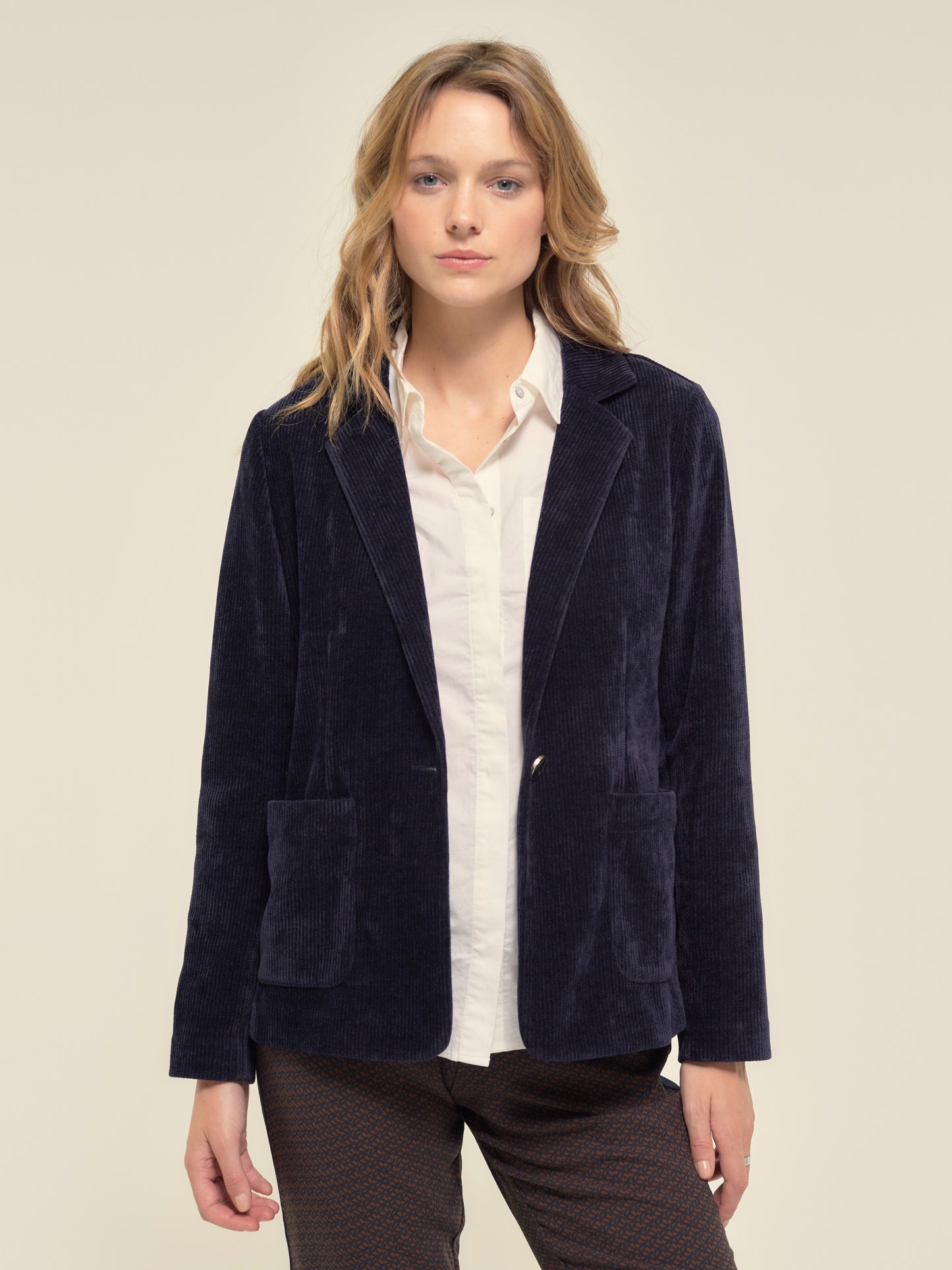 Velvet Cord Jacket in Midnight Blue