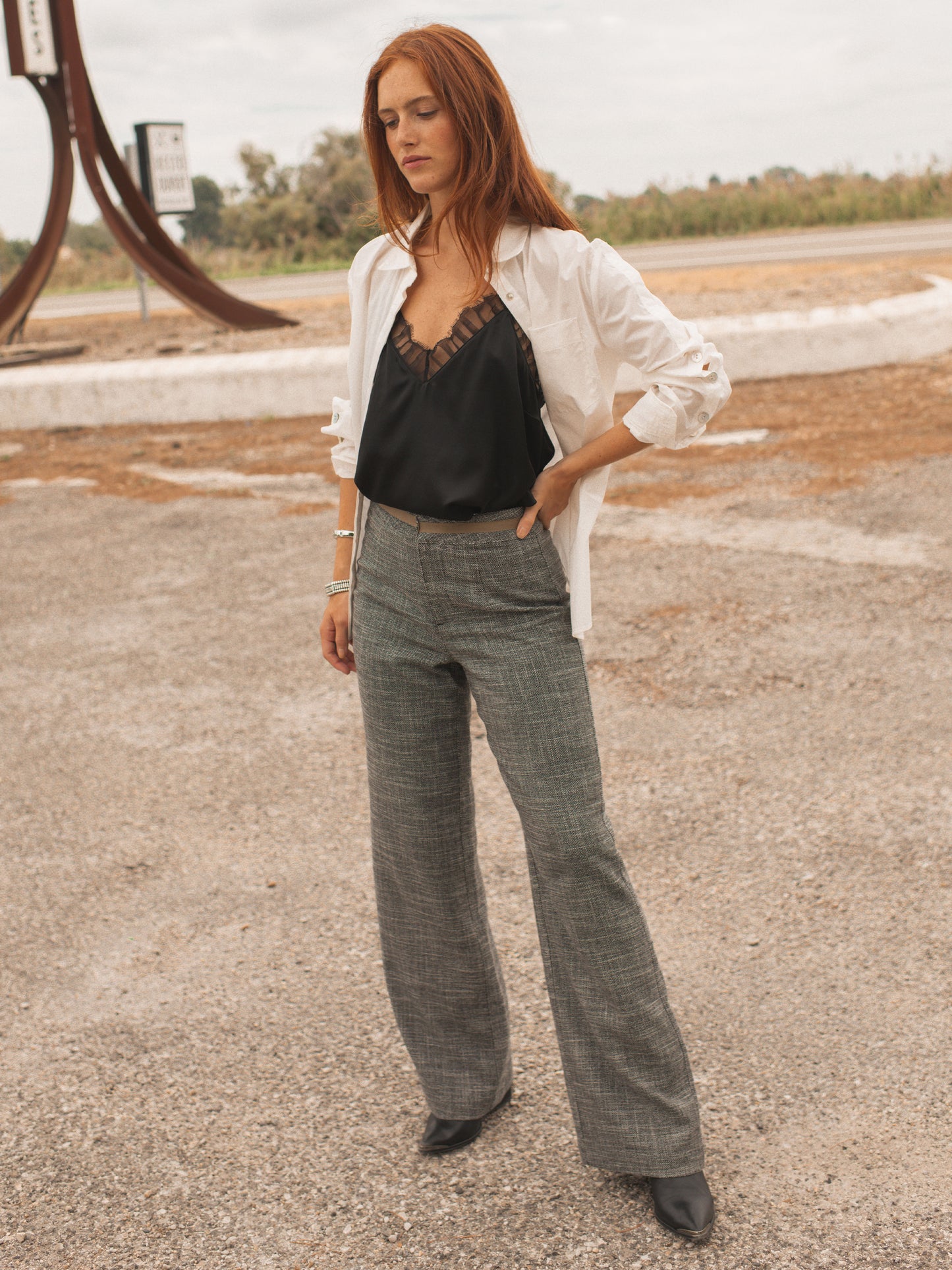 Wide Leg Trousers in Storm Grey