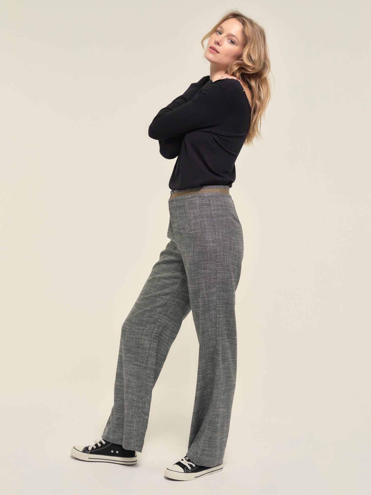 Wide Leg Trousers in Storm Grey