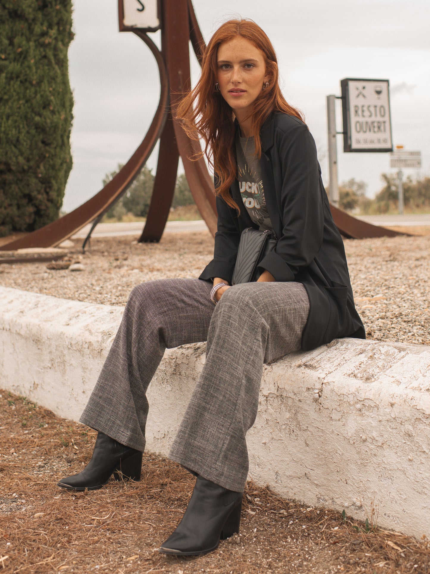 Wide Leg Trousers in Storm Grey