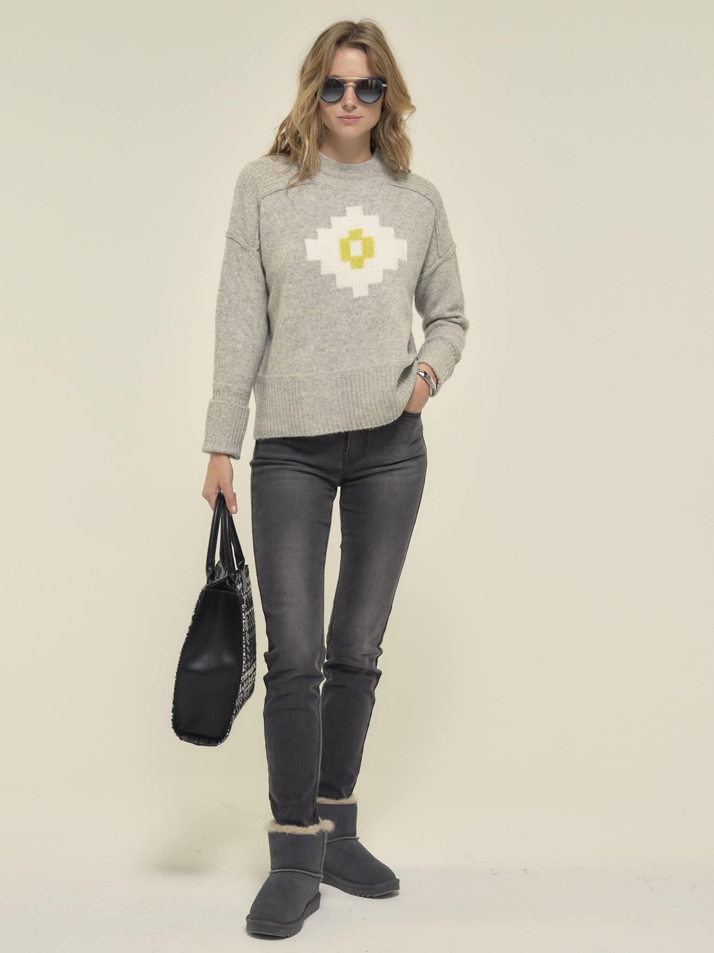 Snowflake Jumper in Heather Grey
