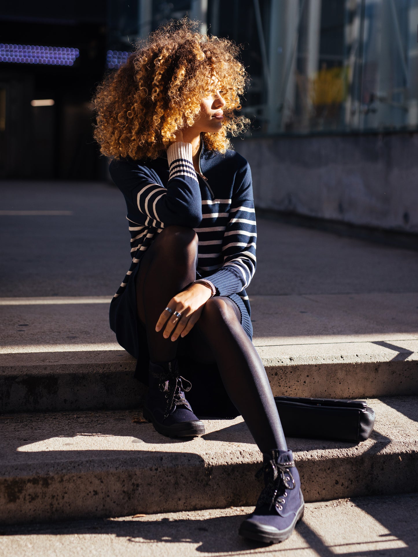 Canvas Boots in Night Blue