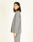 Checked Blazer in Grey Size 16