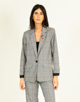 Checked Blazer in Grey Size 16
