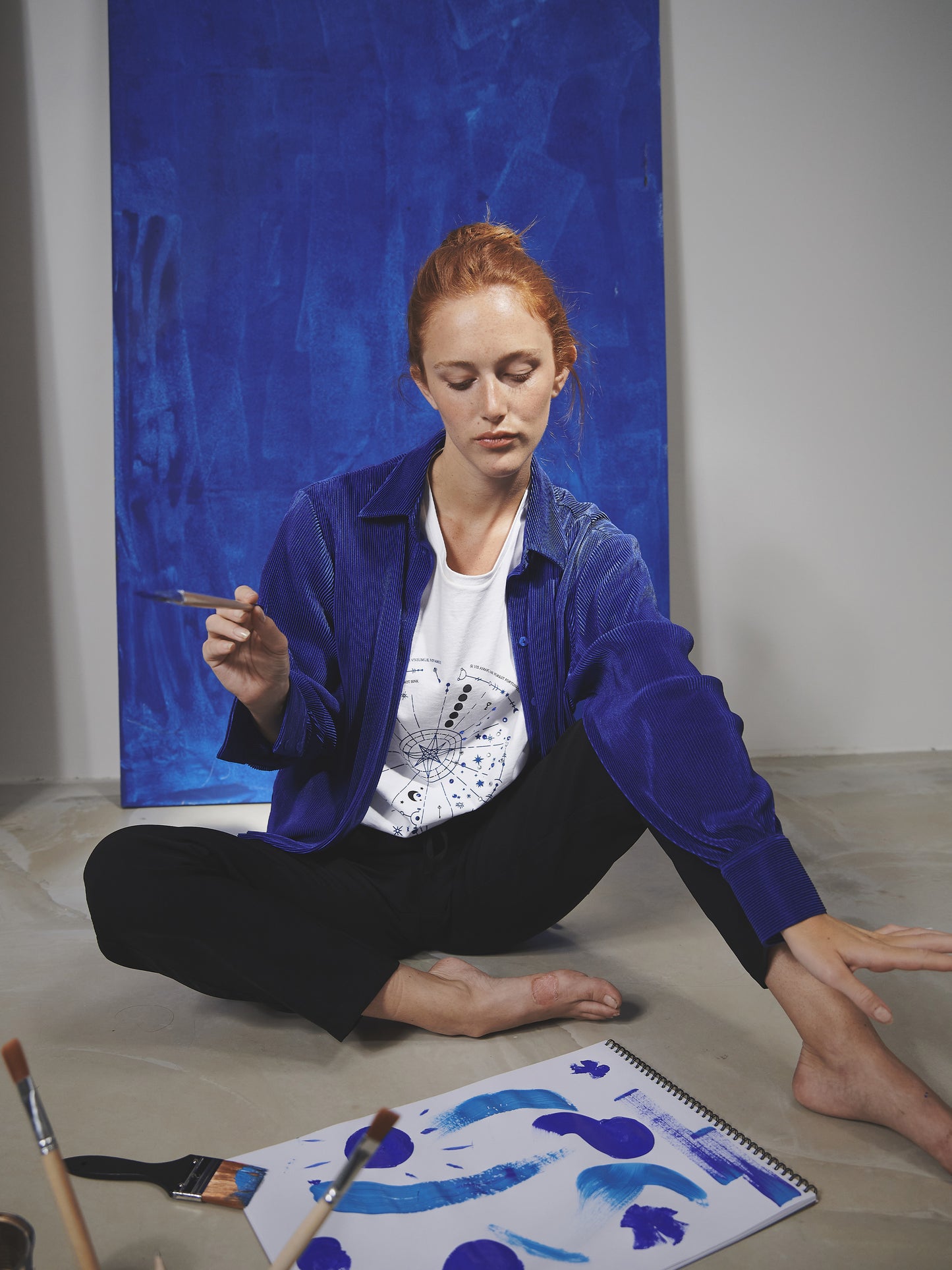 Pleated Shirt in Blue