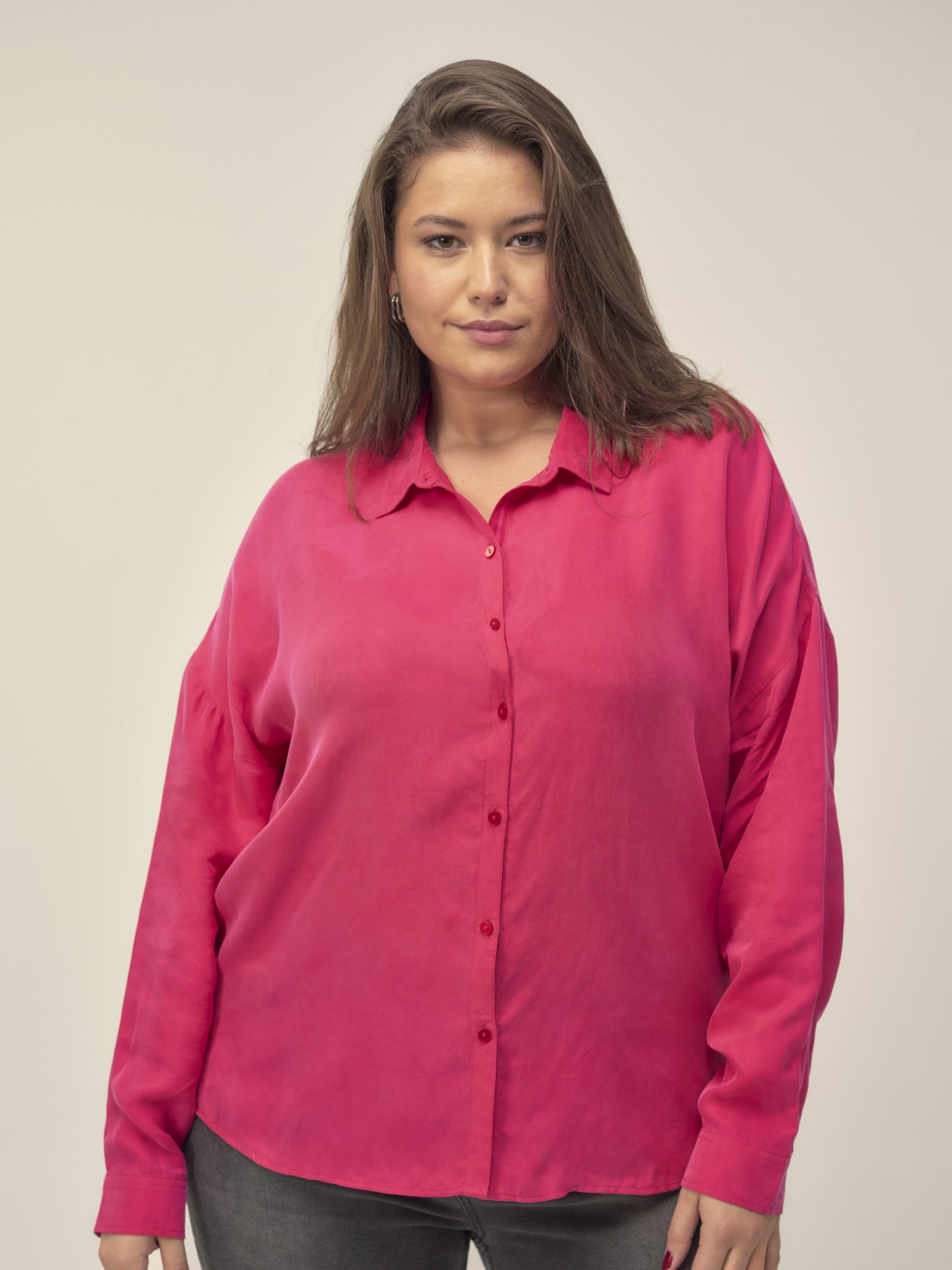 Cupro Blouse in Fuchsia