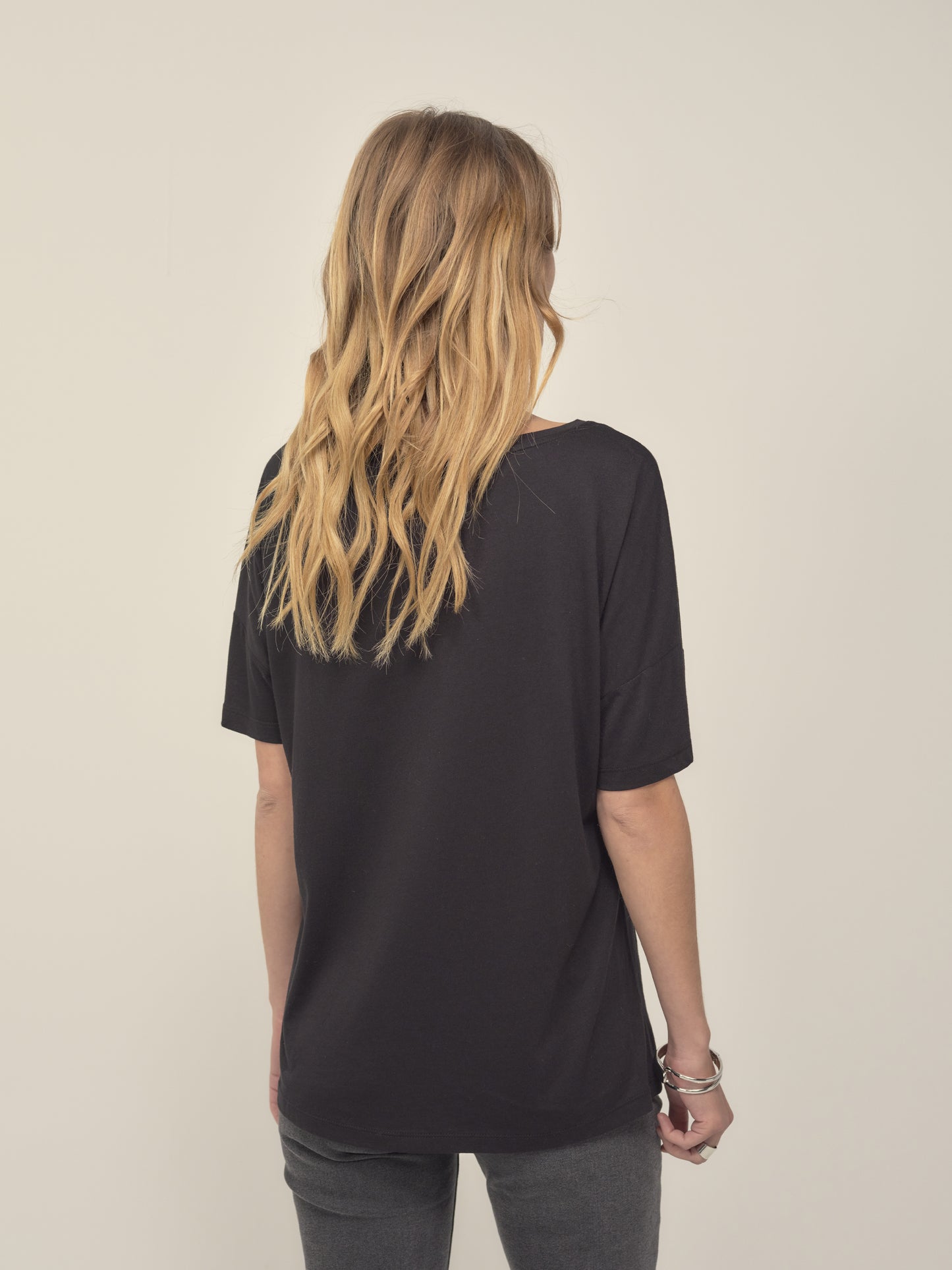 Lurex Face T Shirt in Black