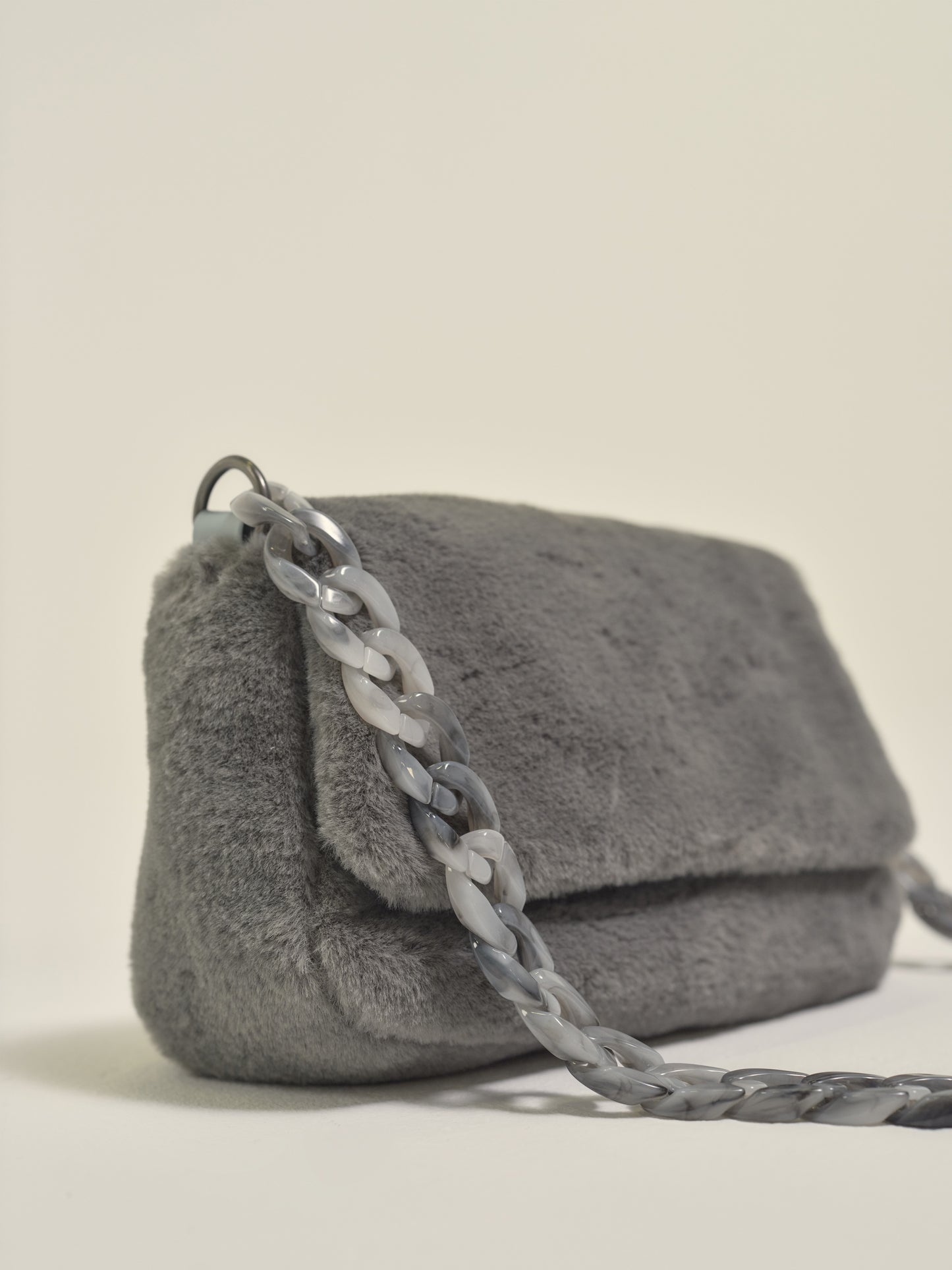 Faux Fur Bag in Grey