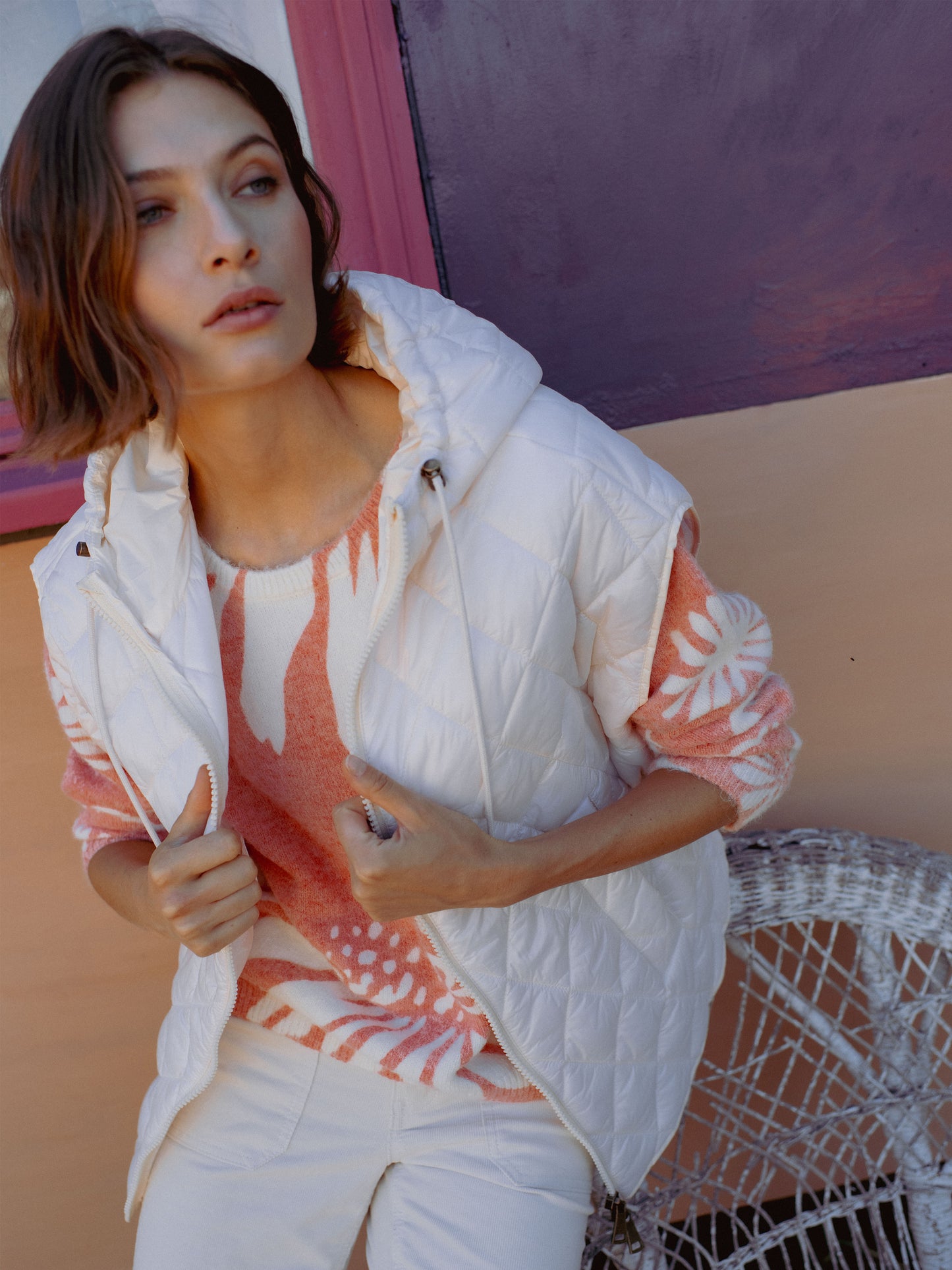 Flowers Jumper in Pink Grapefruit