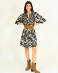 Mixed Print Dress in Black Size 12, 14