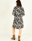 Mixed Print Dress in Black Size 12, 14