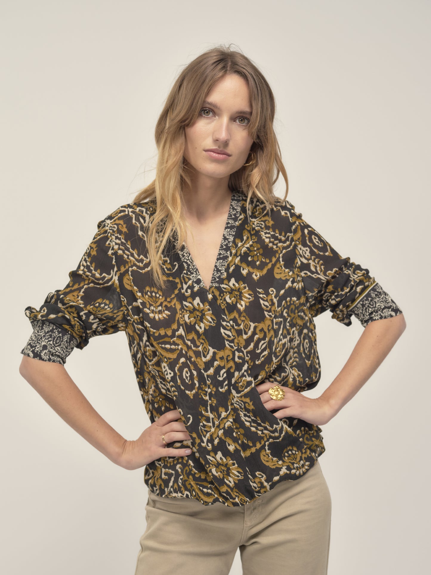 Mixed Print Blouse