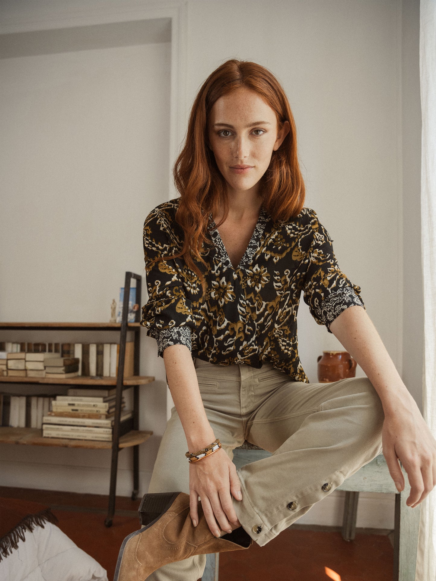 Mixed Print Blouse