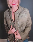 Short Macrame Jacket in Khaki