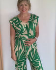 Pleated Jumpsuit in either Pink or Green