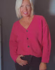 Decorative Button Cardigan in Pink