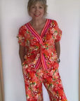 Short Sleeve Crossover Top in Multi