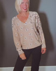Bandana Print Jumper in Beige