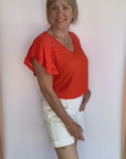 Plumetis Blouse in Ecru or Mandarin