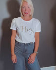 HEY Crew Neck T-Shirt in White