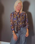 Printed Loose Blouse in Olive