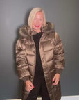 Long Quilted Coat with Hood