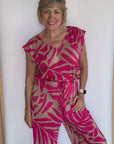 Pleated Jumpsuit in either Pink or Green