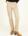 Romy Coated Jeans in Champagne Size 12