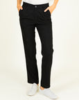 Sporty Chic Striped Trousers in Black Size 8,